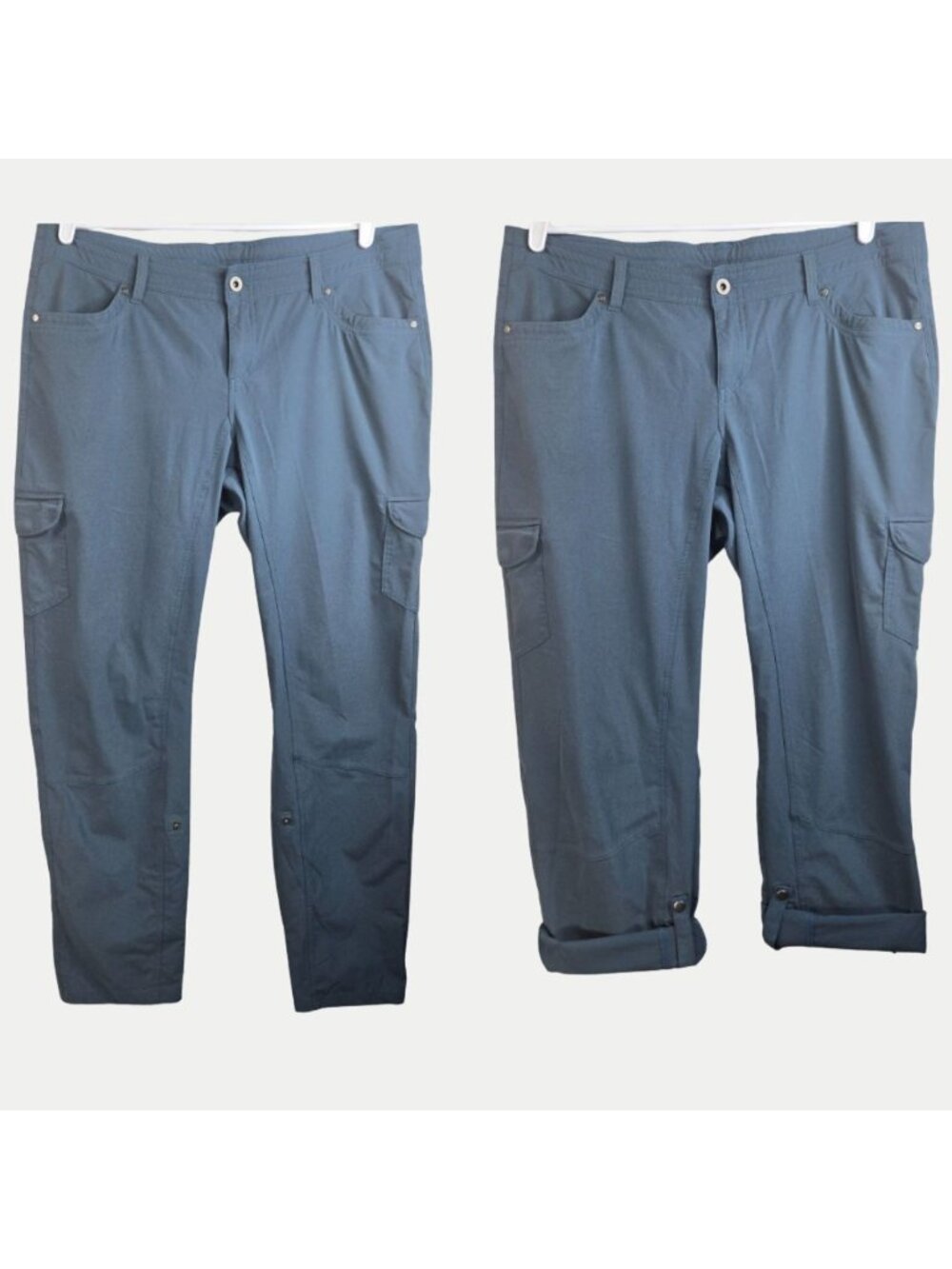 Kuhl Roll Up Hiking Cargo Pants Womens Size 16 Blue Convertible Outdoor Utility